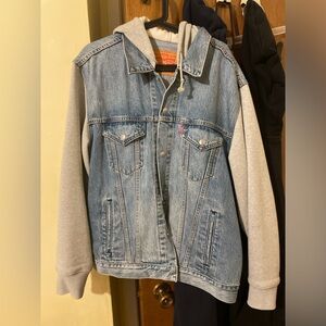 Levi's Blue Denim Jacket with Gray Sleeves